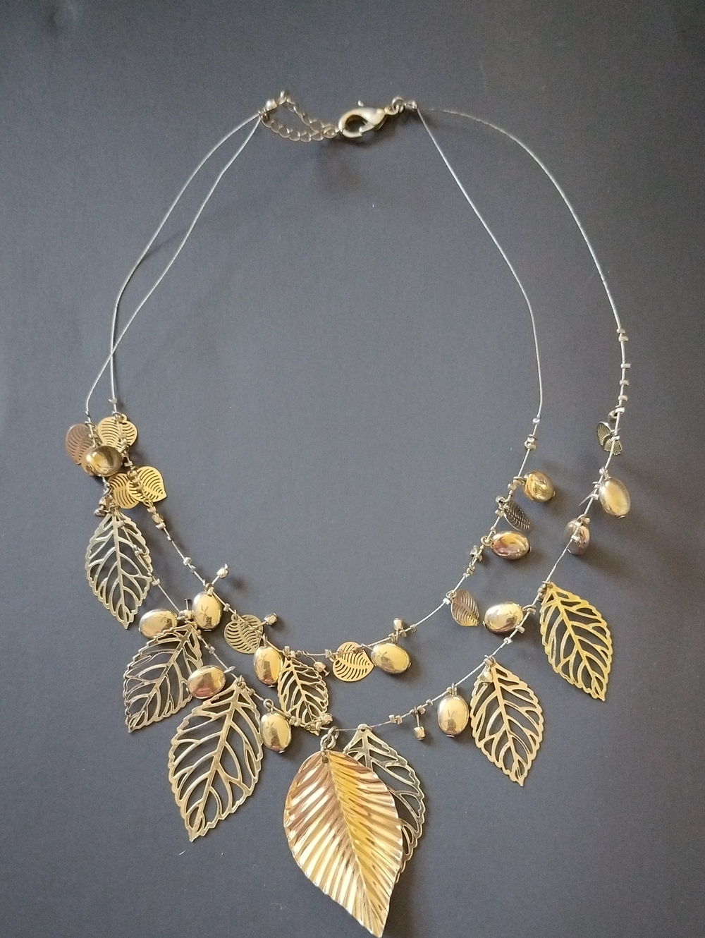 Gold Leaf Pendant Necklace - Women Jewelry